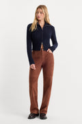 Premium SUEDE GOOD TRUE STRAIGHT PANT CAFE CLAY