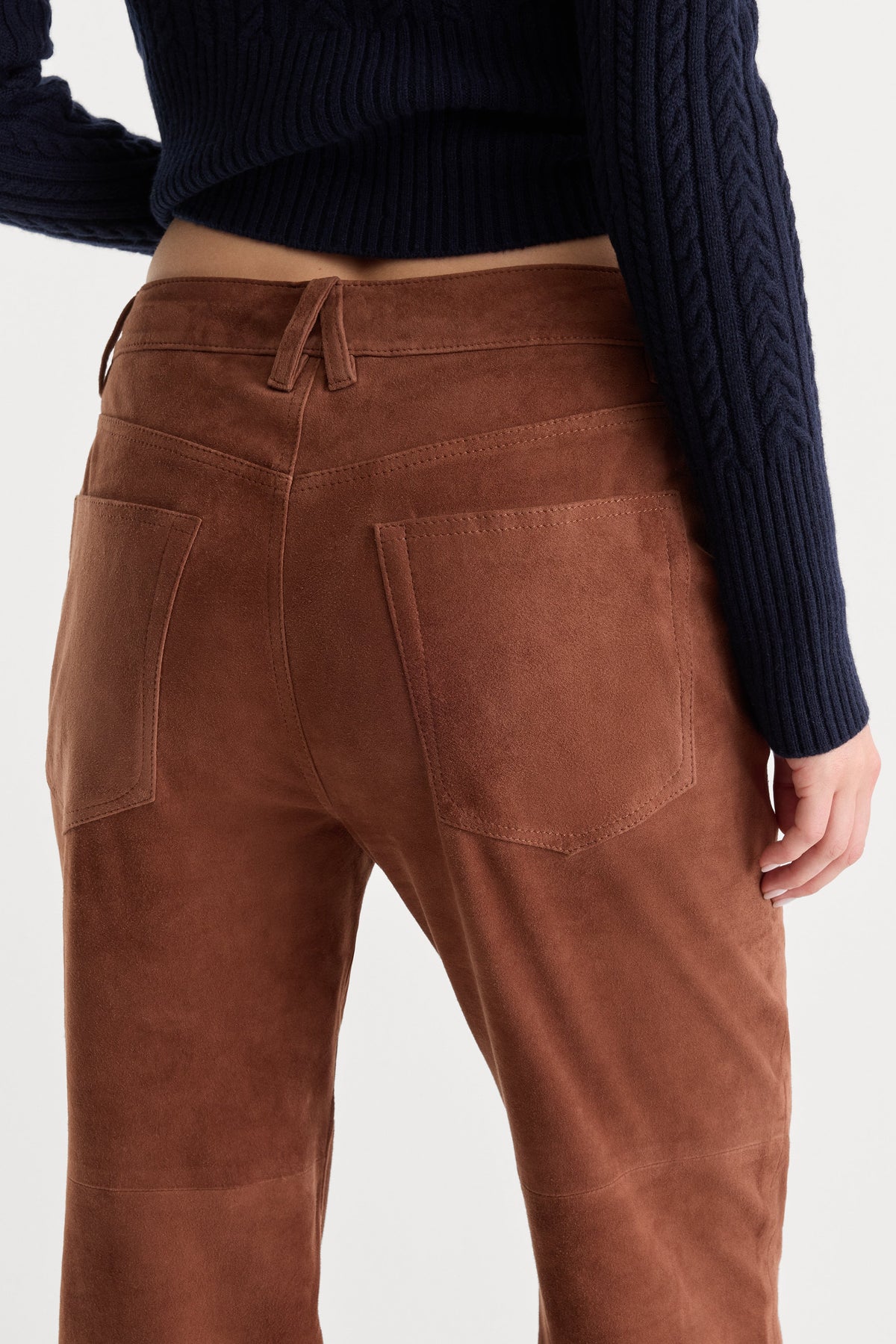Premium SUEDE GOOD TRUE STRAIGHT PANT CAFE CLAY