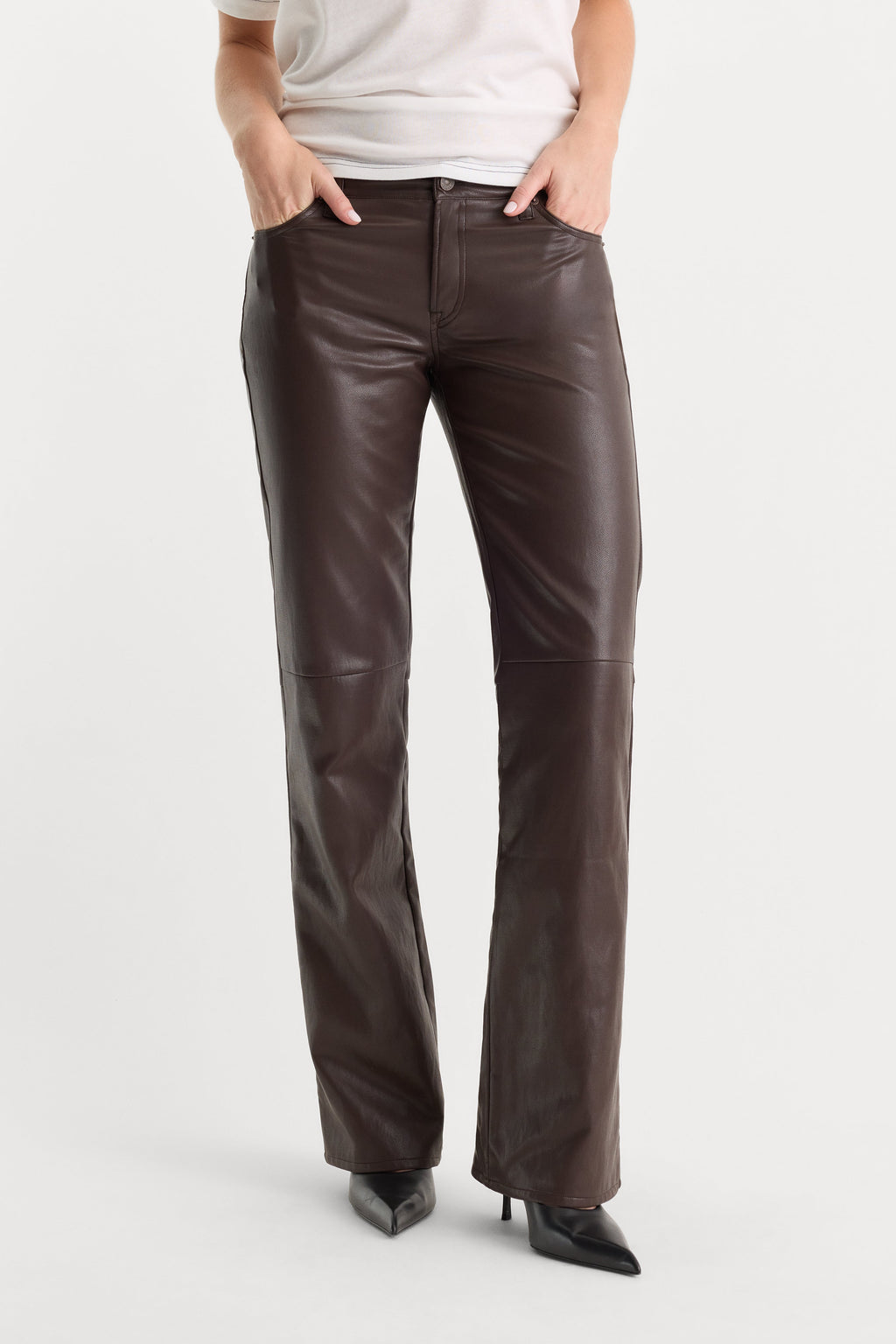Premium BETTER THAN LEATHER LOW RISE BOOTCUT PANT ESPRESSO