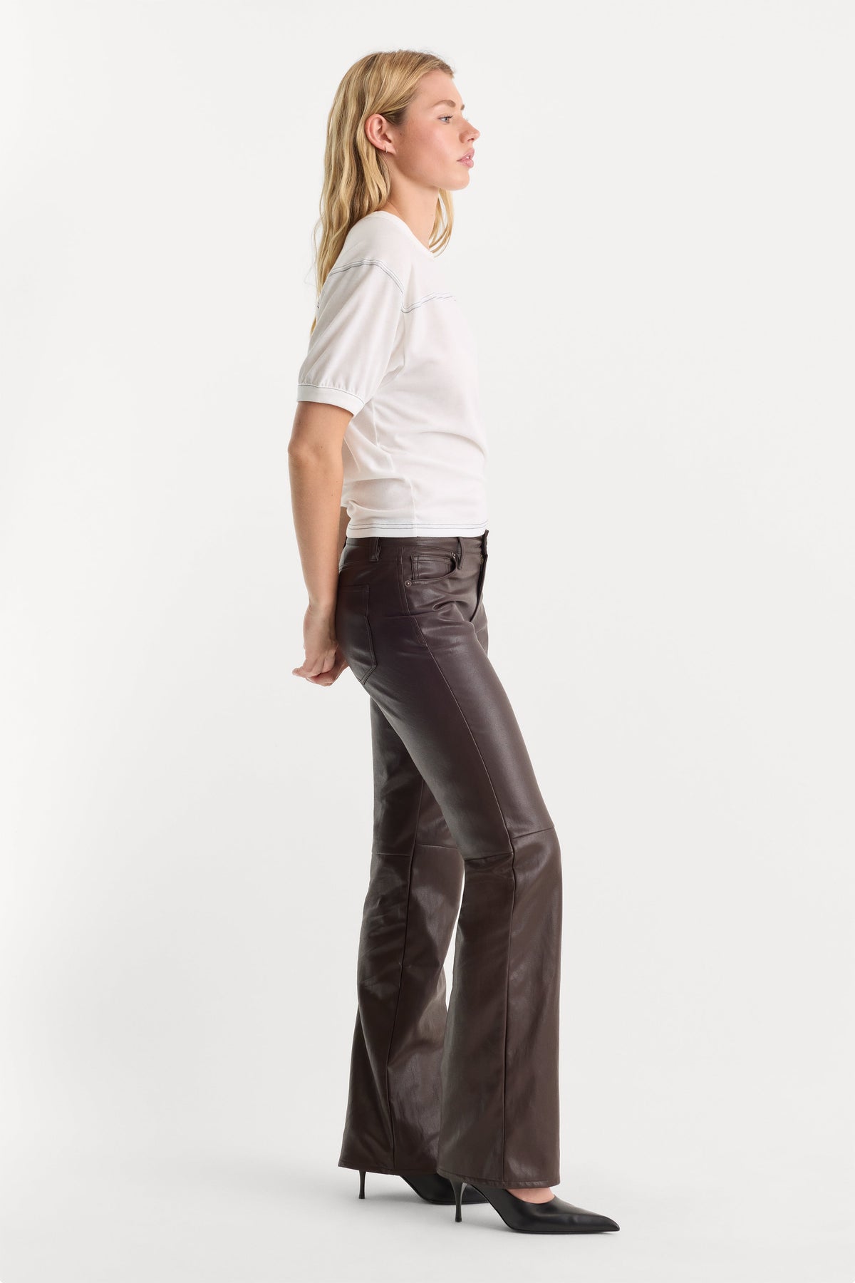 Premium BETTER THAN LEATHER LOW RISE BOOTCUT PANT ESPRESSO