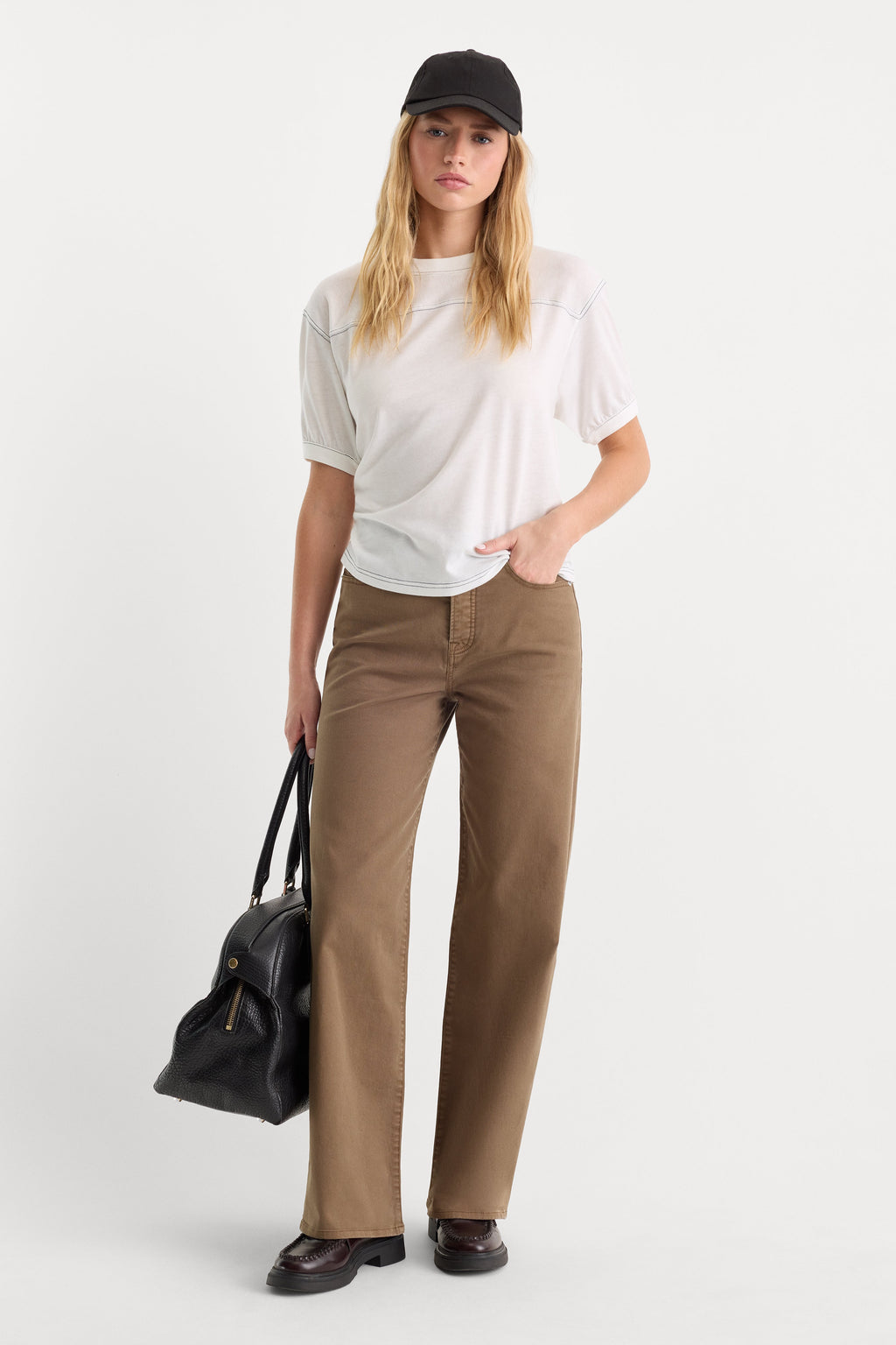Premium TWILL VINTAGE WIDE PANT TEA BARK