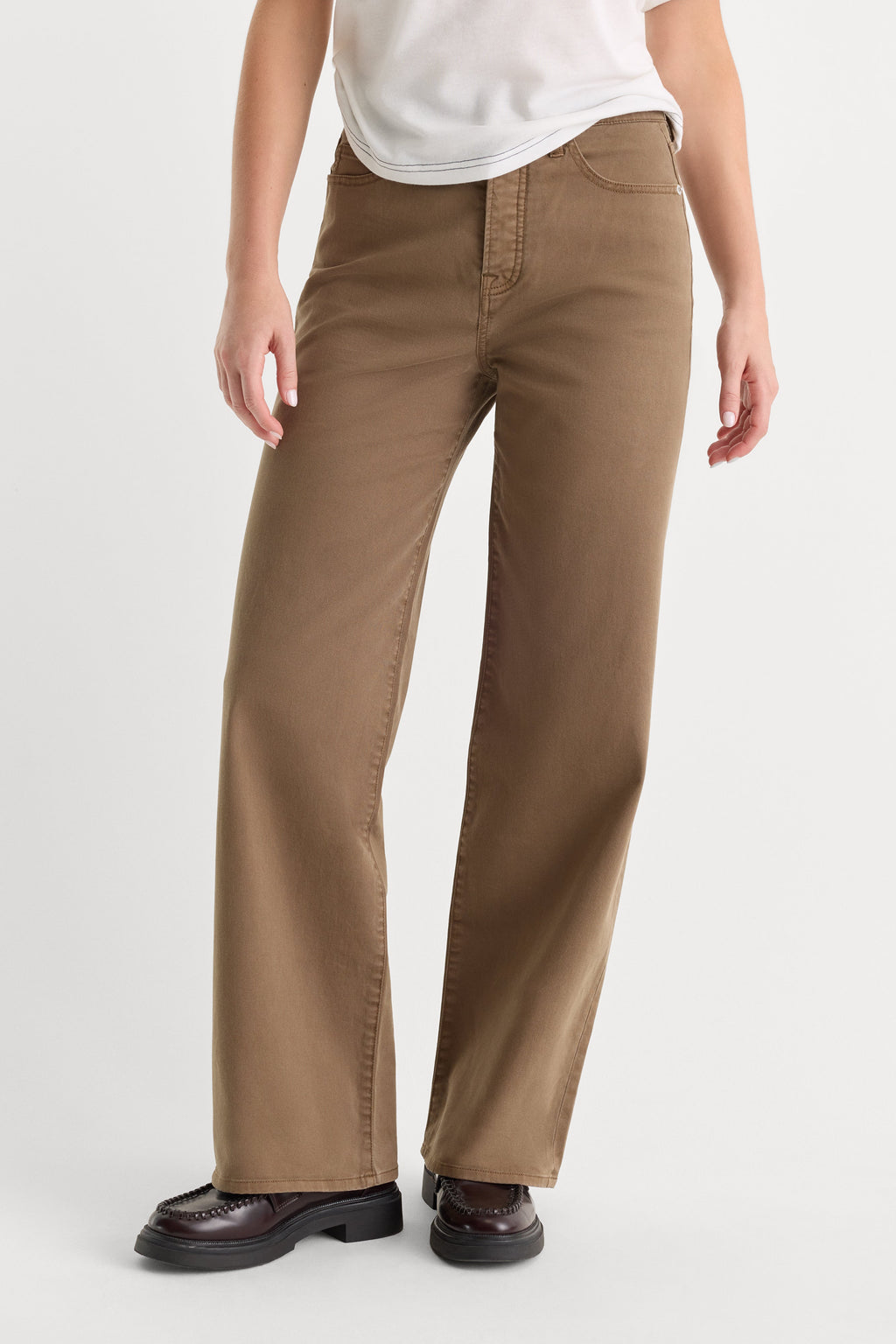Premium TWILL VINTAGE WIDE PANT TEA BARK