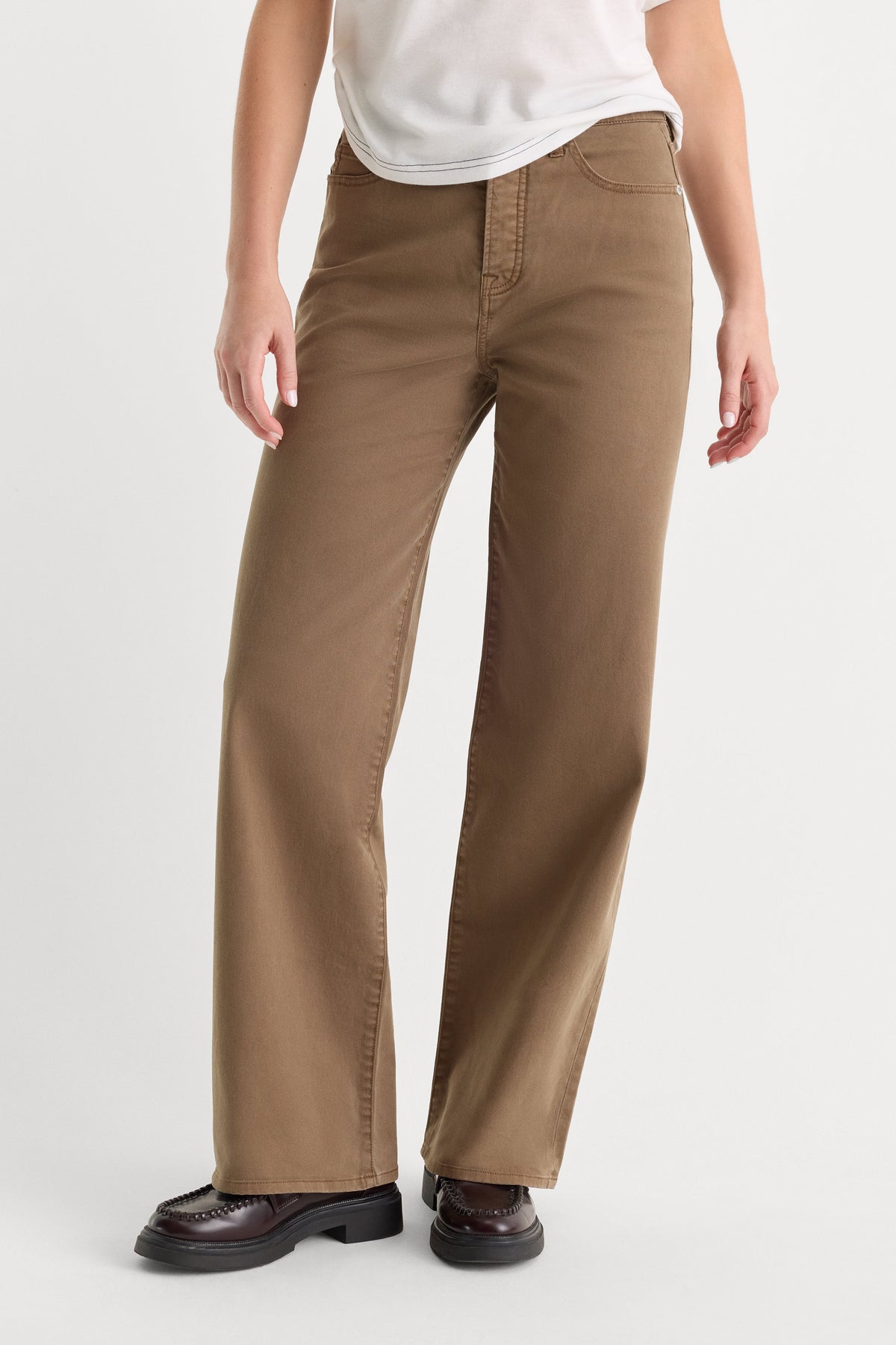 Premium TWILL VINTAGE WIDE PANT TEA BARK