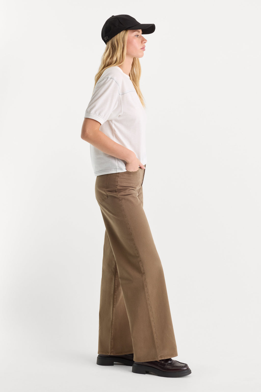 Premium TWILL VINTAGE WIDE PANT TEA BARK