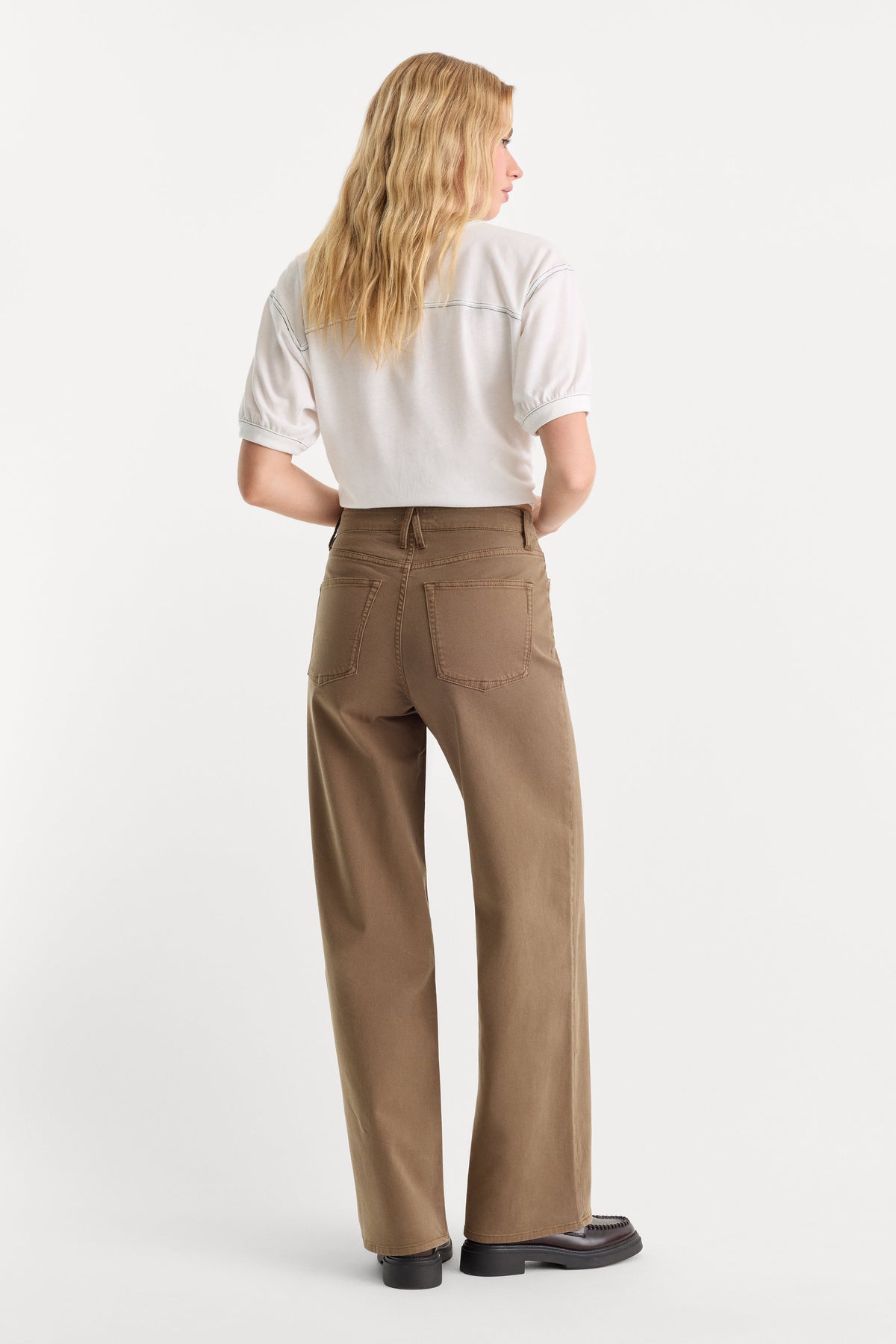 Premium TWILL VINTAGE WIDE PANT TEA BARK