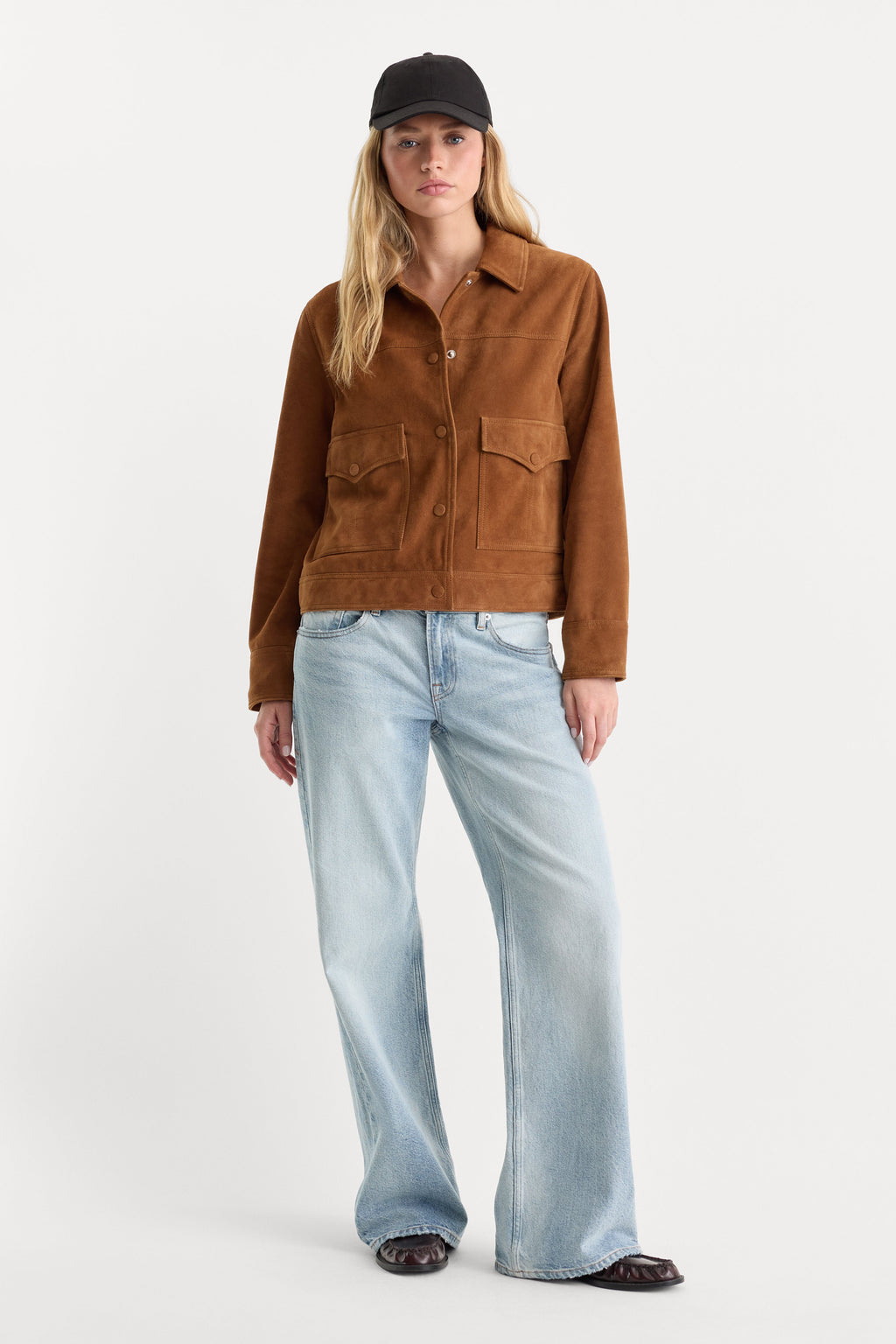 Premium THE SUEDE BOXY JACKET CAFE CLAY