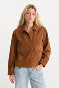 Premium THE SUEDE BOXY JACKET CAFE CLAY