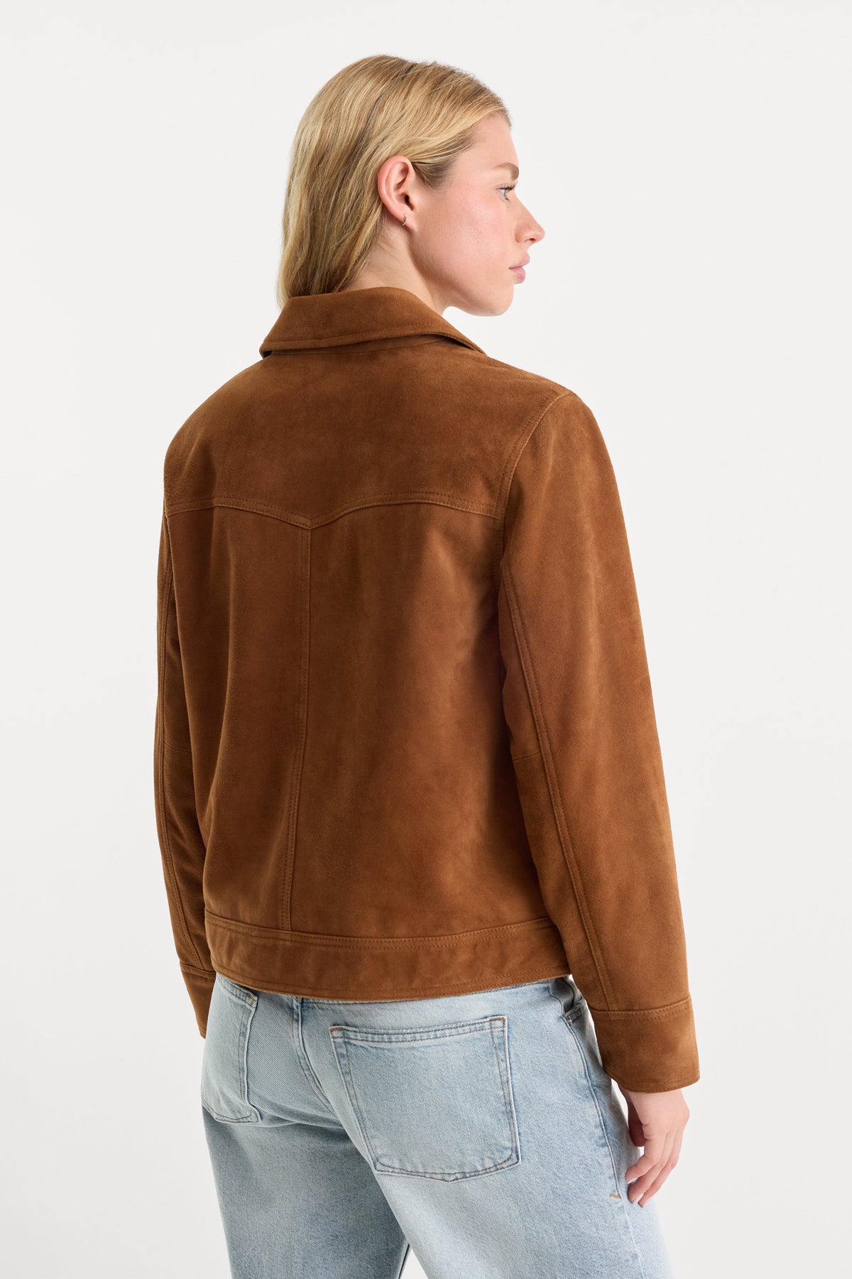 Premium THE SUEDE BOXY JACKET CAFE CLAY