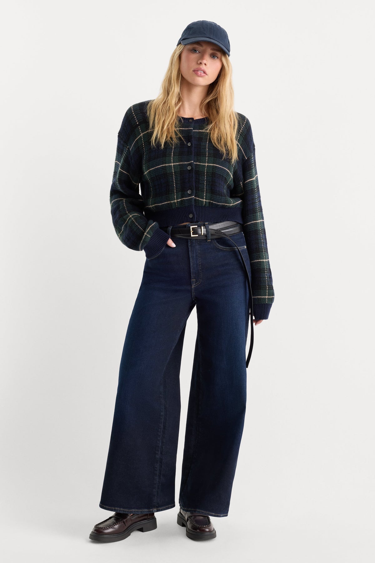 Premium GOOD WAIST PALAZZO ANKLE JEANS RINSE