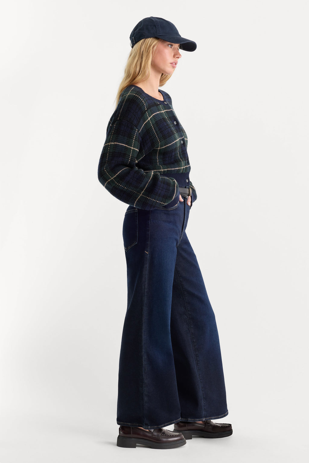 Premium GOOD WAIST PALAZZO ANKLE JEANS RINSE