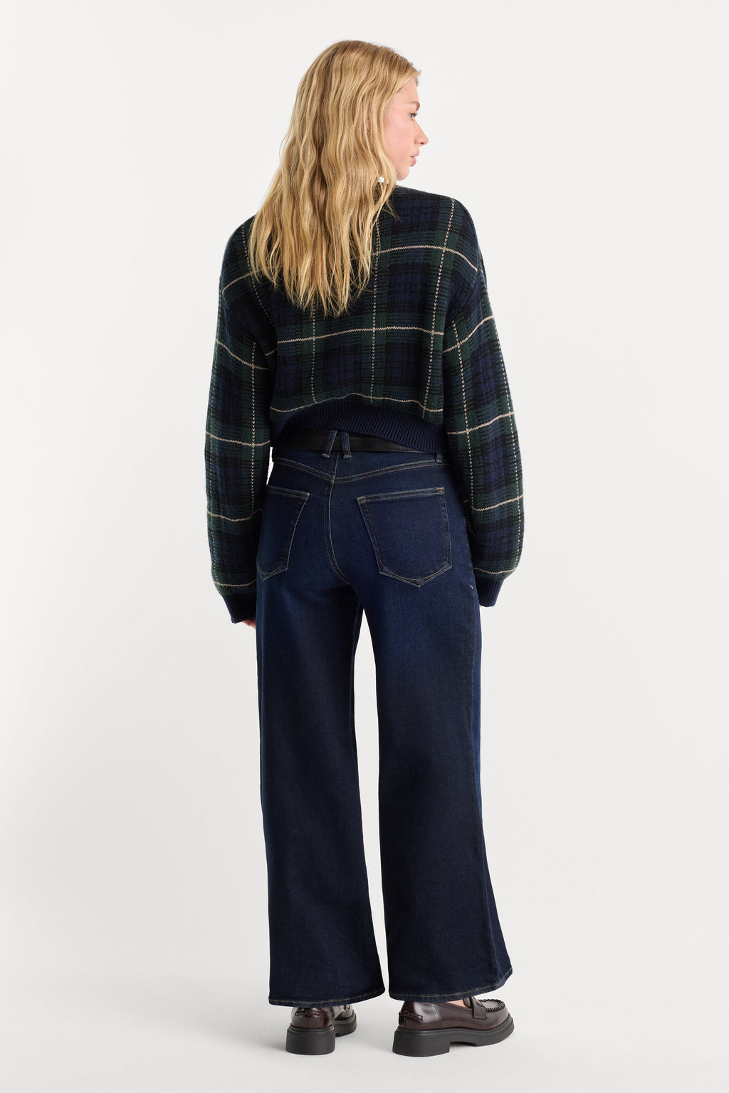 Premium GOOD WAIST PALAZZO ANKLE JEANS RINSE