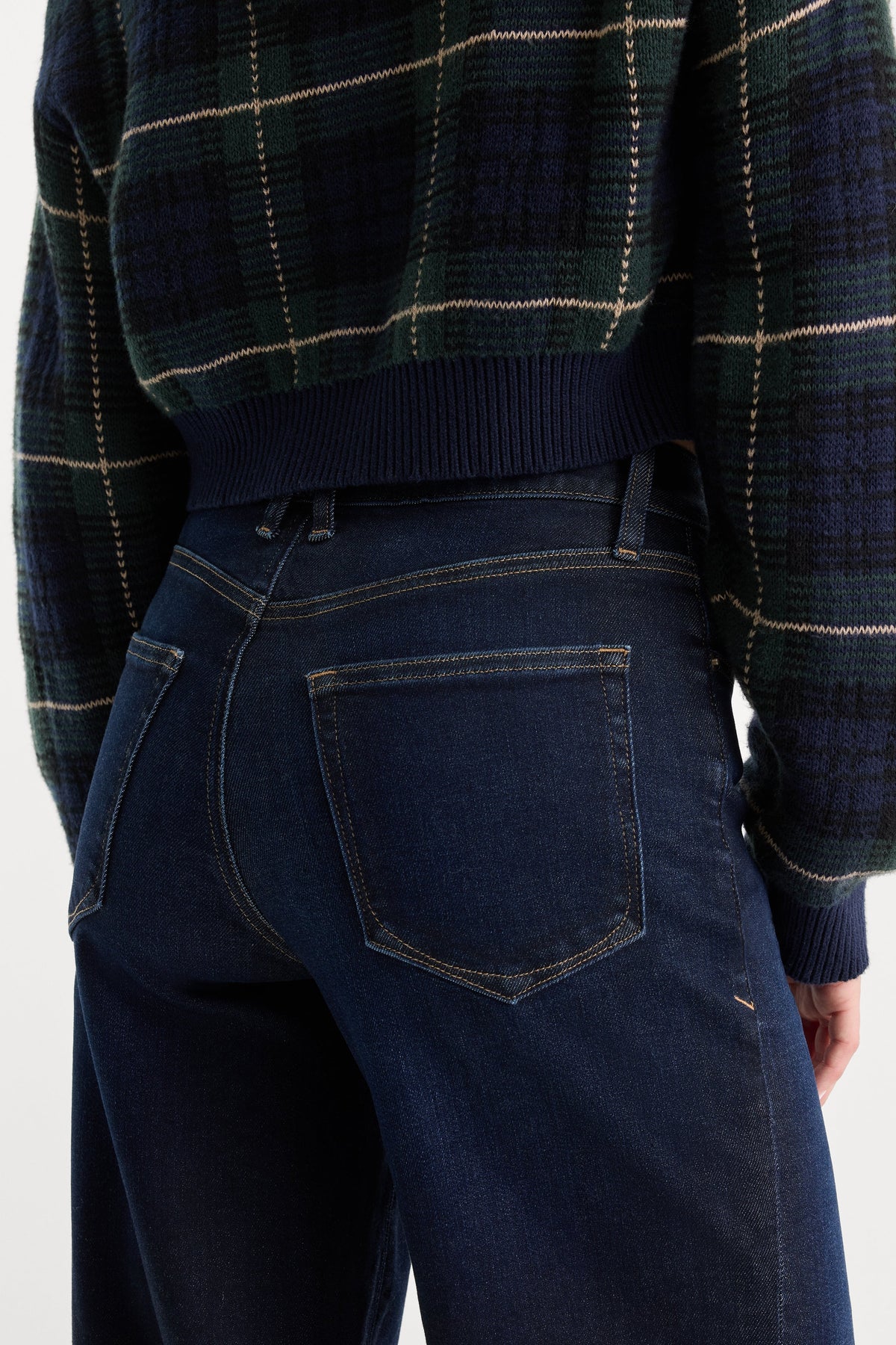 Premium GOOD WAIST PALAZZO ANKLE JEANS RINSE
