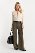 Premium LOW SLUNG BAGGY TROUSER WASHED FATIGUE GREEN