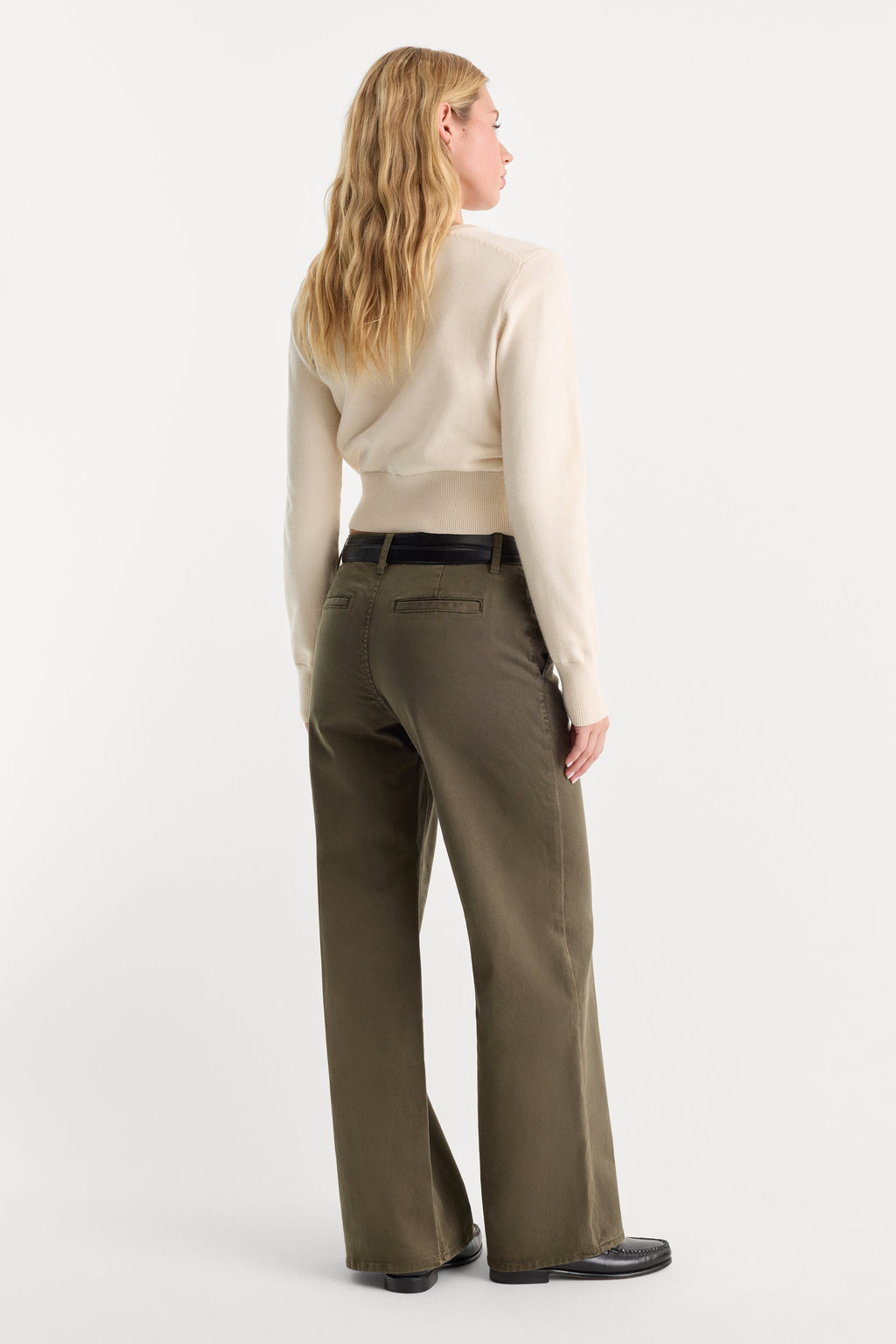 Premium LOW SLUNG BAGGY TROUSER WASHED FATIGUE GREEN