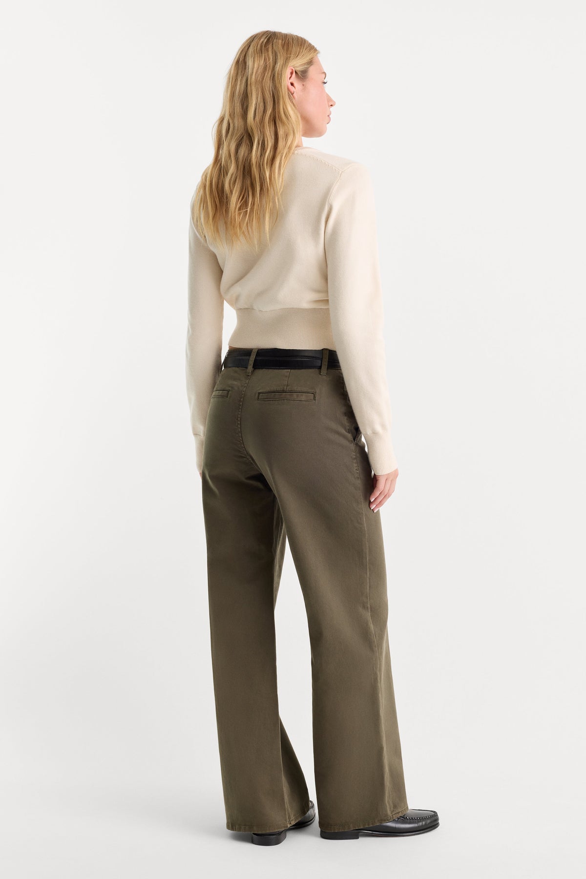 Premium LOW SLUNG BAGGY TROUSER WASHED FATIGUE GREEN