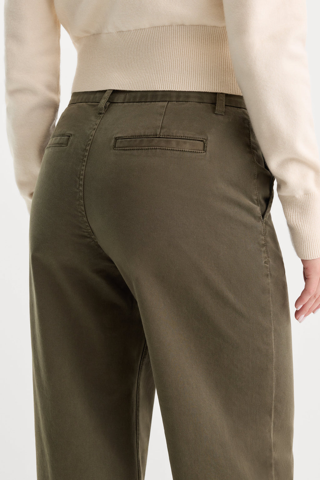 Premium LOW SLUNG BAGGY TROUSER WASHED FATIGUE GREEN