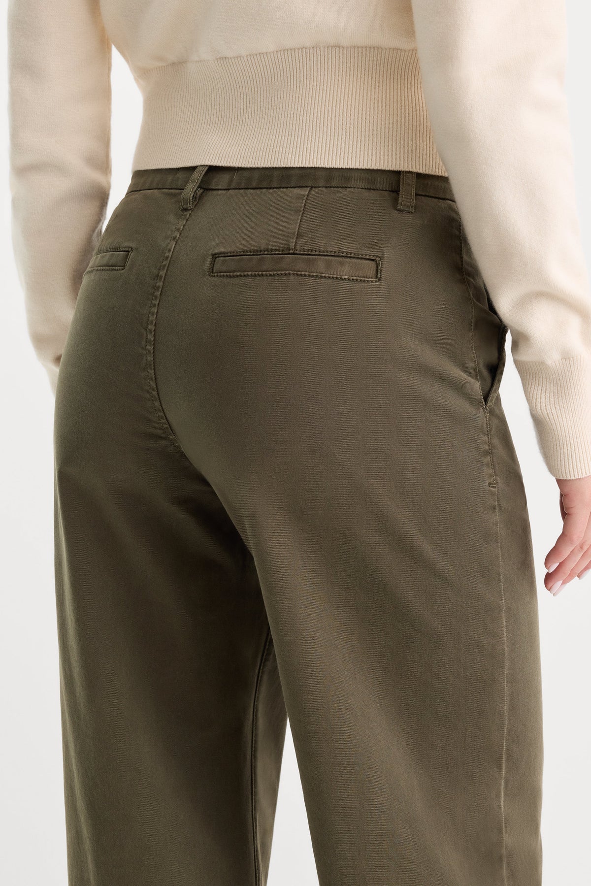 Premium LOW SLUNG BAGGY TROUSER WASHED FATIGUE GREEN