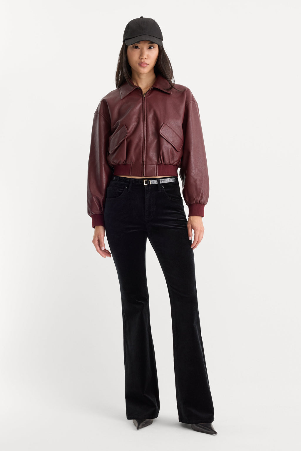 Premium VELVET GOOD LEGS FLARE PANT BLACK