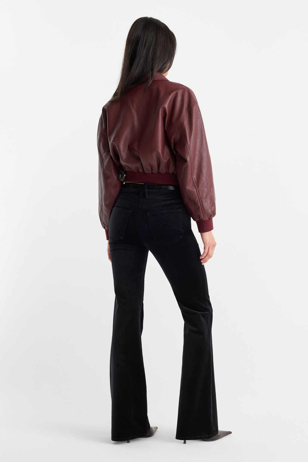 Premium VELVET GOOD LEGS FLARE PANT BLACK