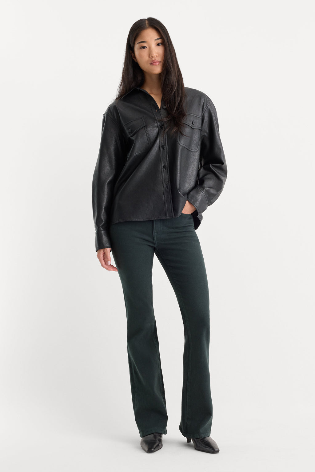 Premium GOOD CLASSIC BOOTCUT JEANS FOREST GREEN