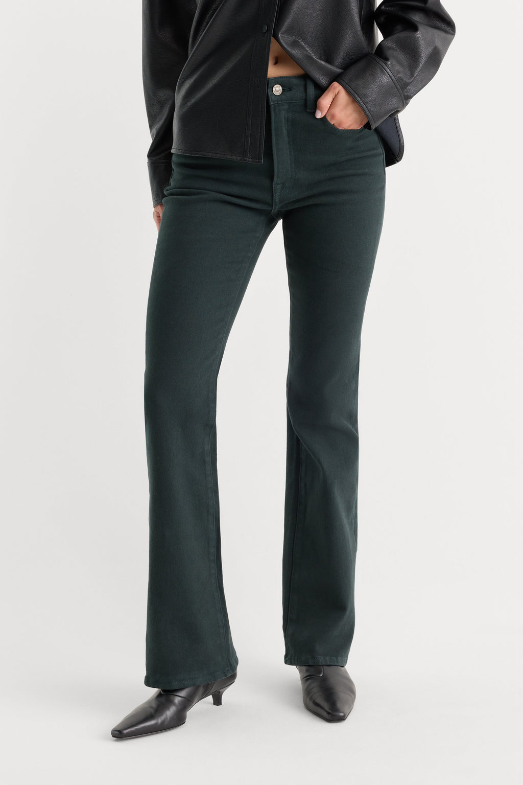 Premium GOOD CLASSIC BOOTCUT JEANS FOREST GREEN