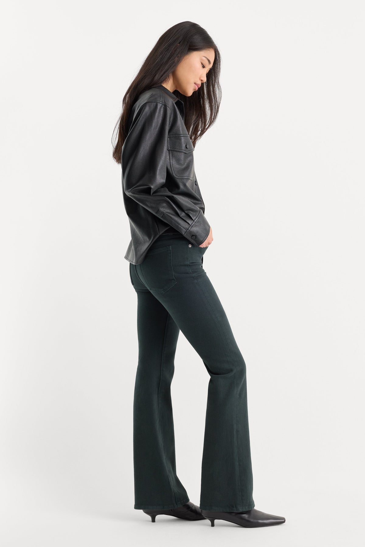 Premium GOOD CLASSIC BOOTCUT JEANS FOREST GREEN