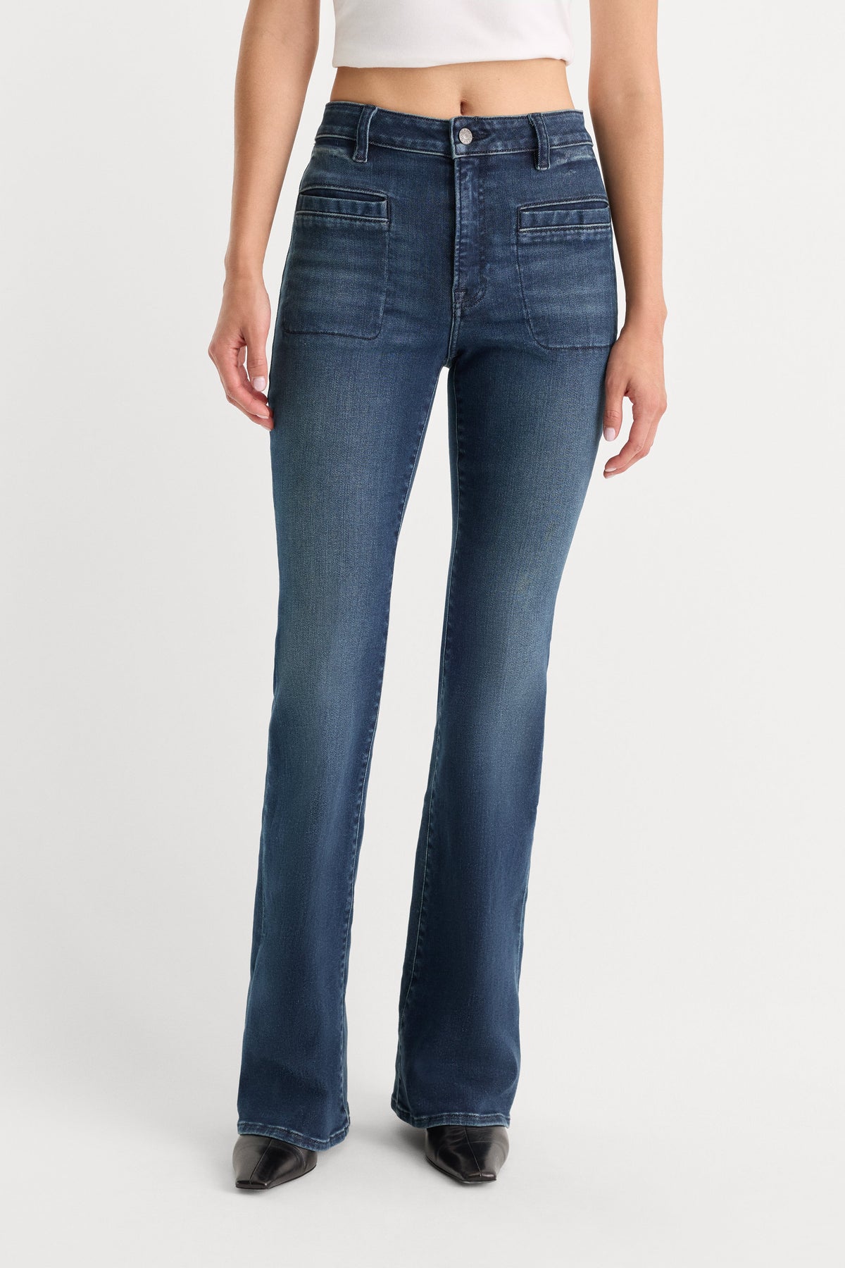 Premium GOOD PETITE FLARE JEANS LYRICAL
