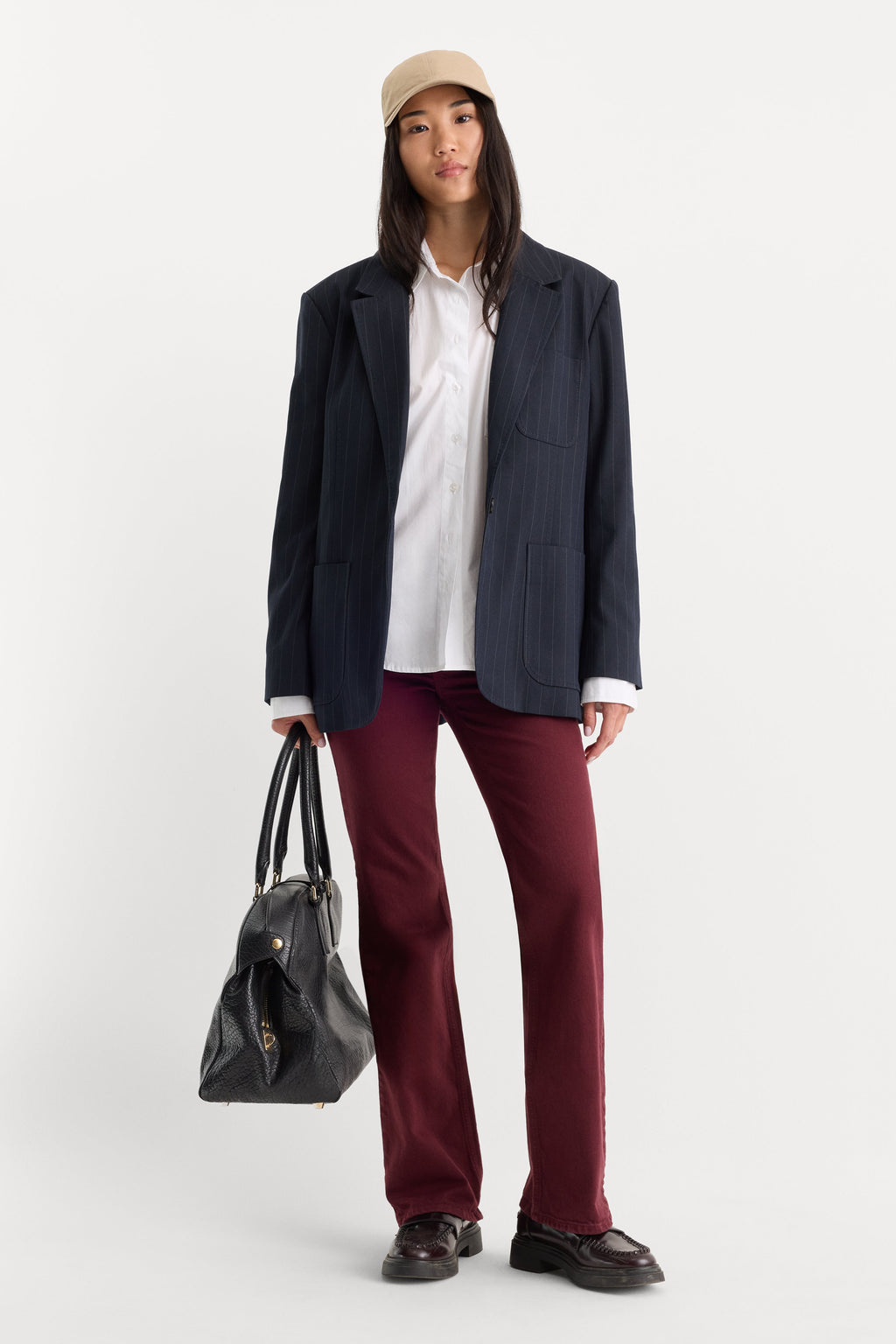 Premium VINTAGE LOW RISE BOOTCUT JEANS BERRY NOIR