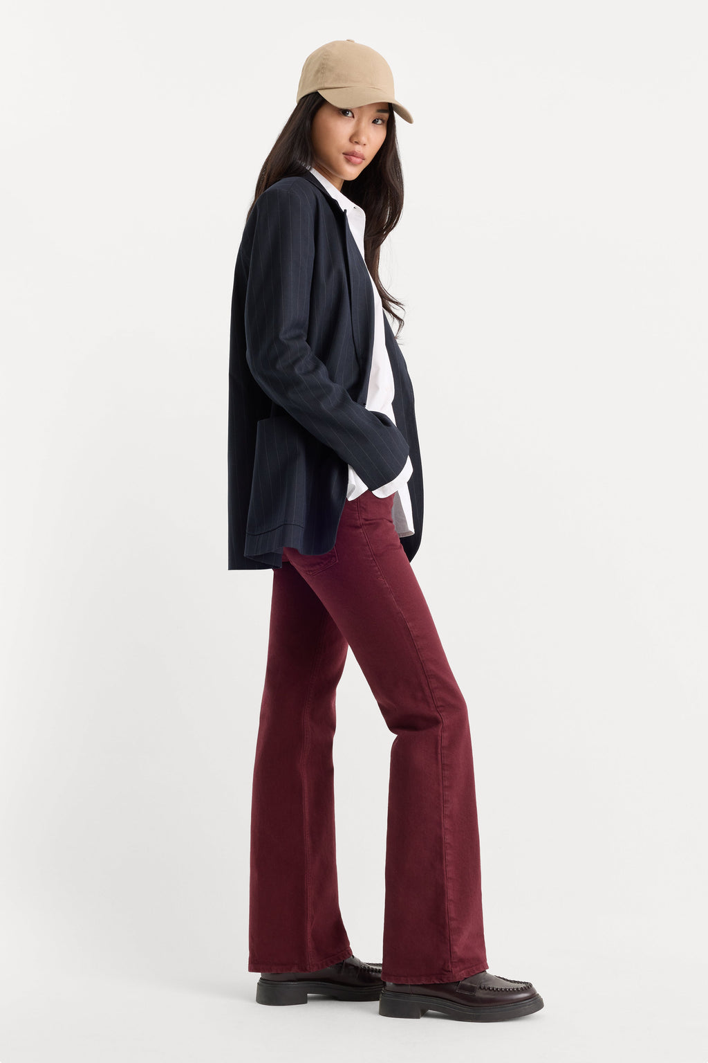Premium VINTAGE LOW RISE BOOTCUT JEANS BERRY NOIR