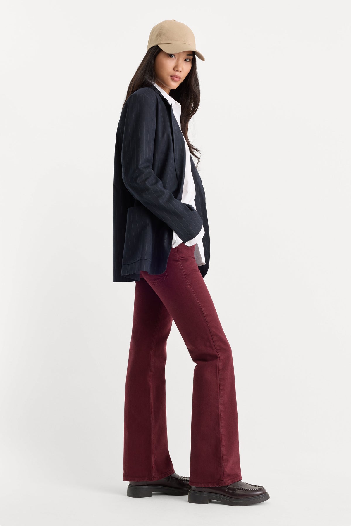 Premium VINTAGE LOW RISE BOOTCUT JEANS BERRY NOIR