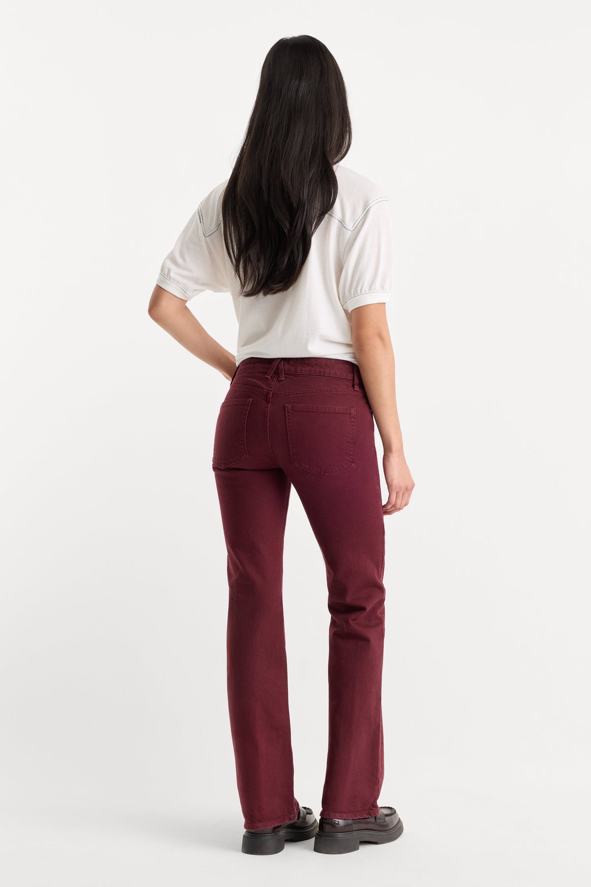Premium VINTAGE LOW RISE BOOTCUT JEANS BERRY NOIR