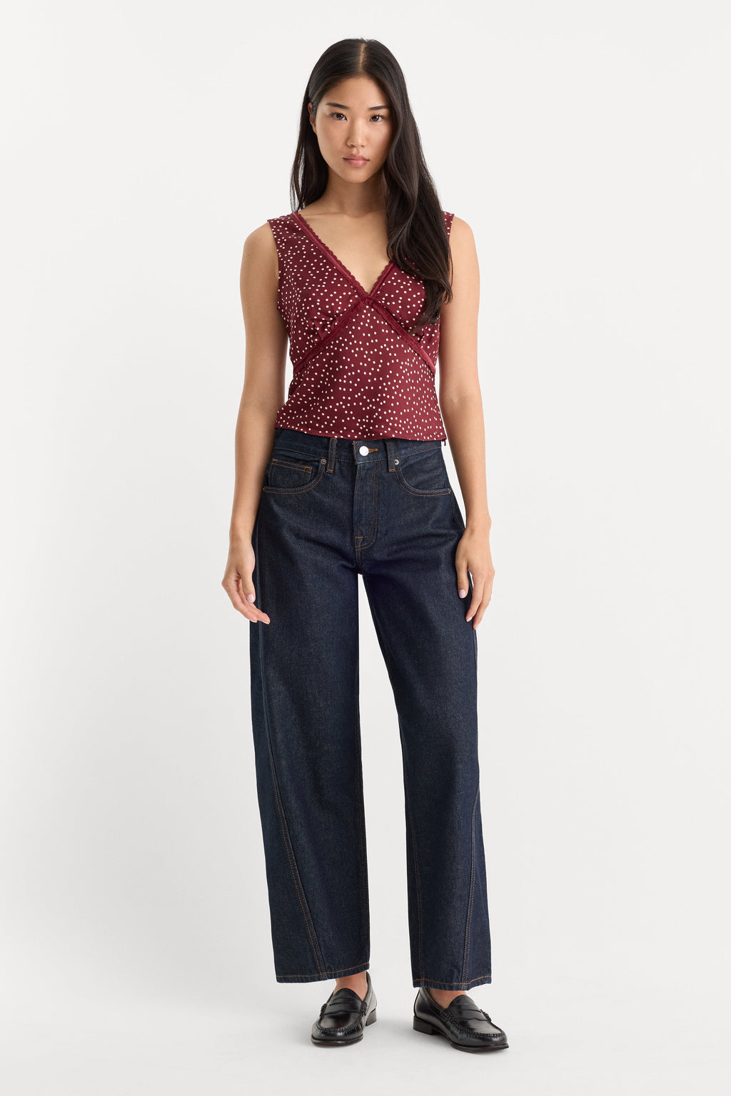 Premium VINTAGE BARREL ANKLE JEANS RINSE