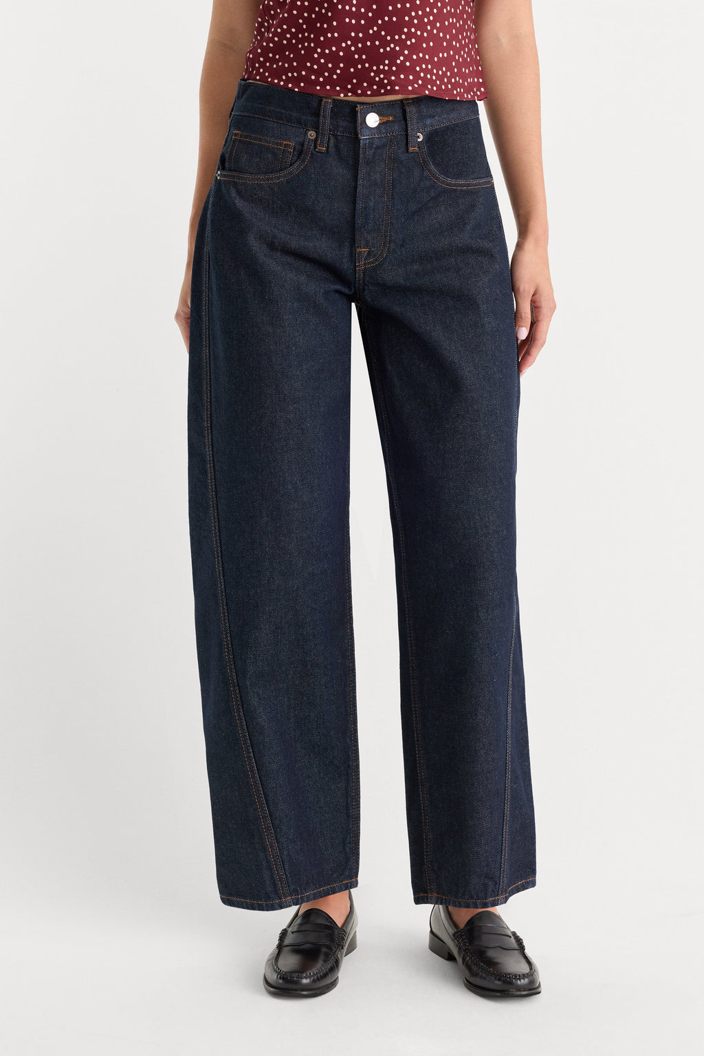 Premium VINTAGE BARREL ANKLE JEANS RINSE