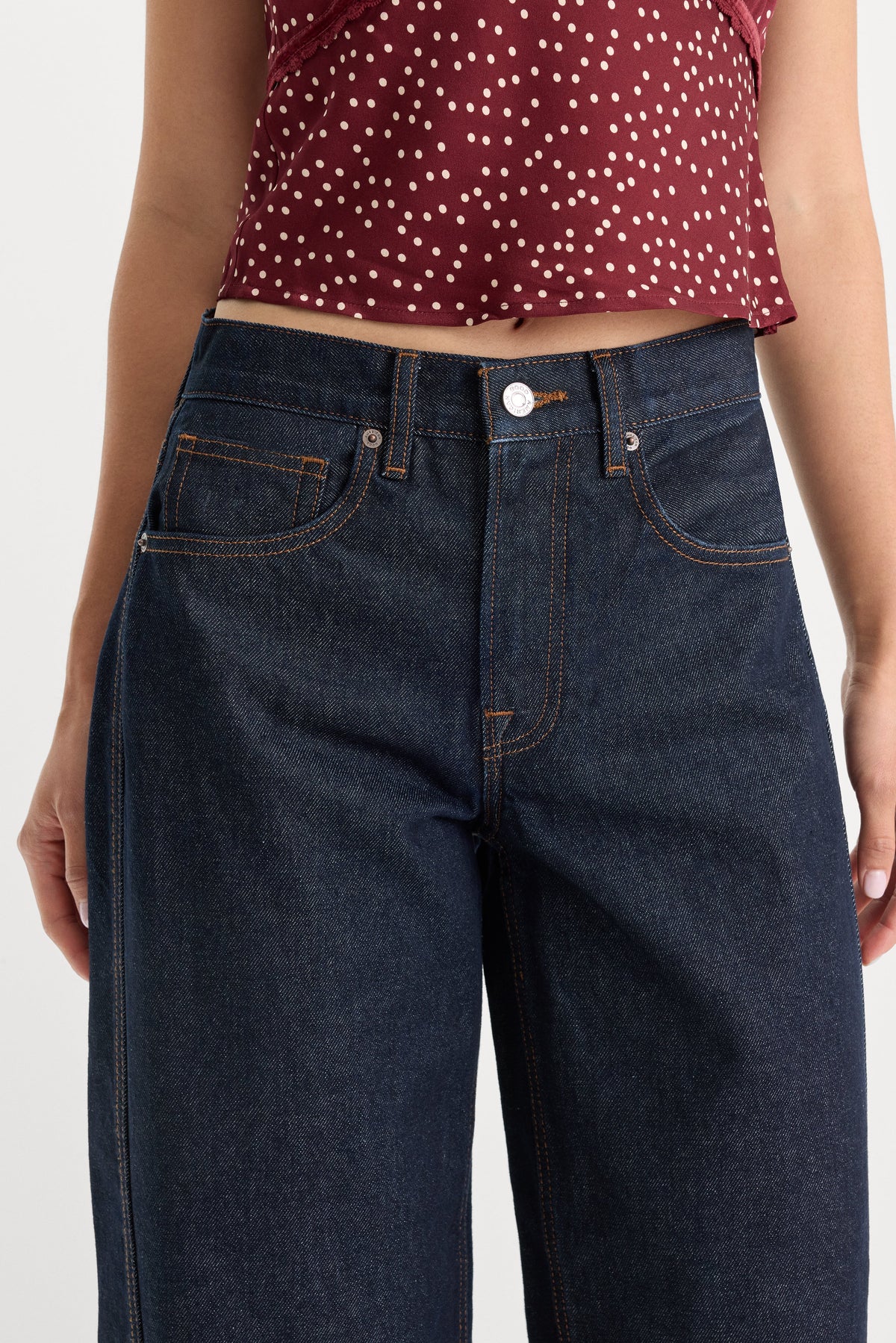 Premium VINTAGE BARREL ANKLE JEANS RINSE