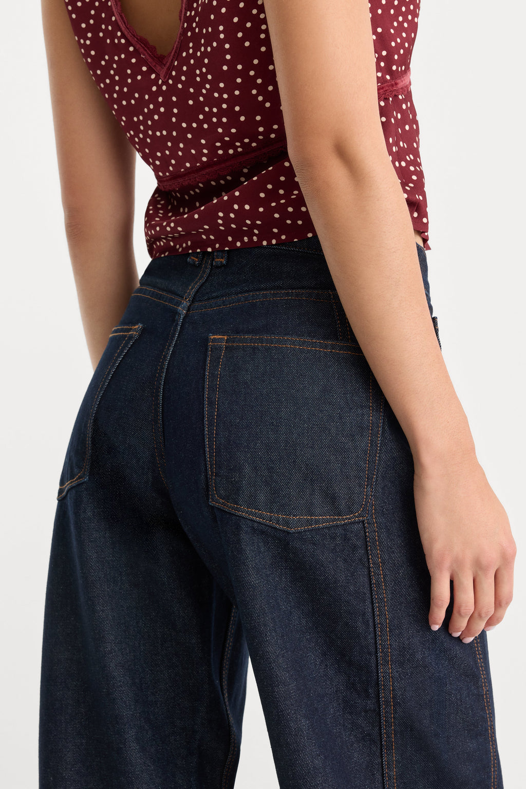 Premium VINTAGE BARREL ANKLE JEANS RINSE