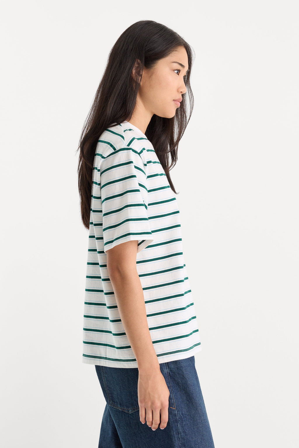 Premium THE BODEGA TEE FOREST MULTI STRIPE