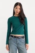 Premium THE LONG SLEEVE BABY TEE FOREST GREEN