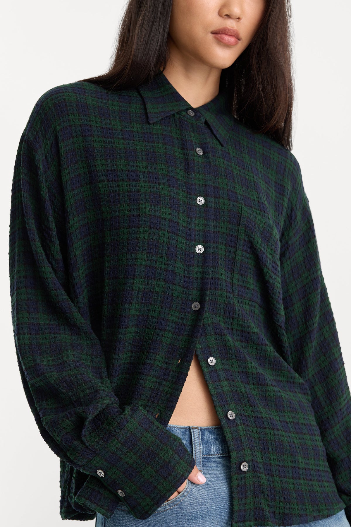 Premium THE CRINKLE EASY SHIRT FOREST PLAID