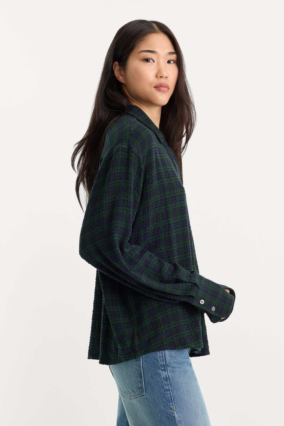 Premium THE CRINKLE EASY SHIRT FOREST PLAID