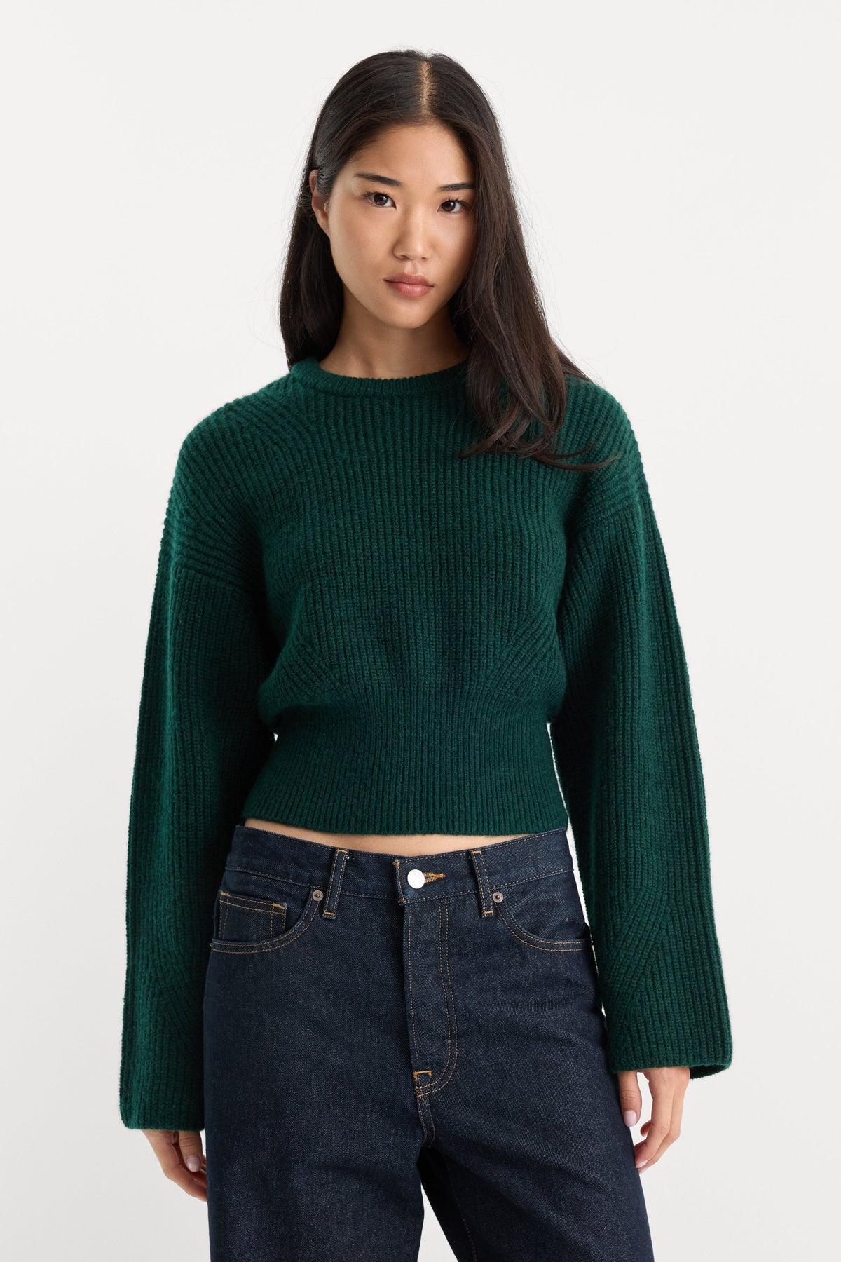 Premium THE CHUNKY KNIT SWEATER FOREST GREEN