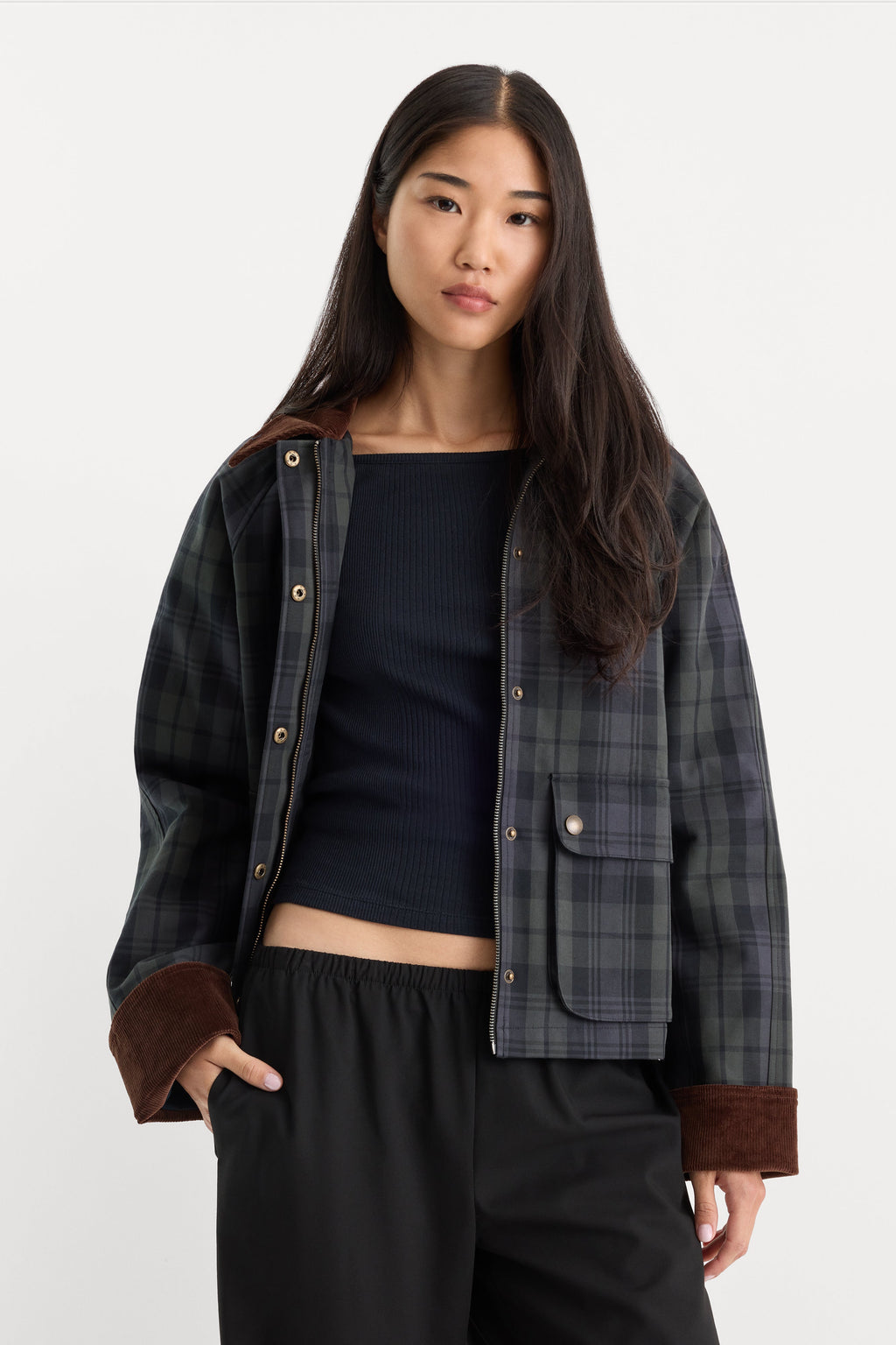 Premium THE HERITAGE JACKET NAVY AND GREEN PLAID