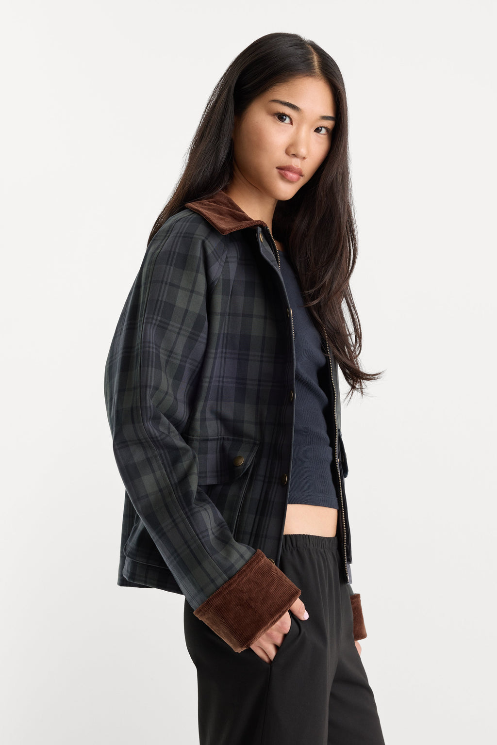 Premium THE HERITAGE JACKET NAVY AND GREEN PLAID