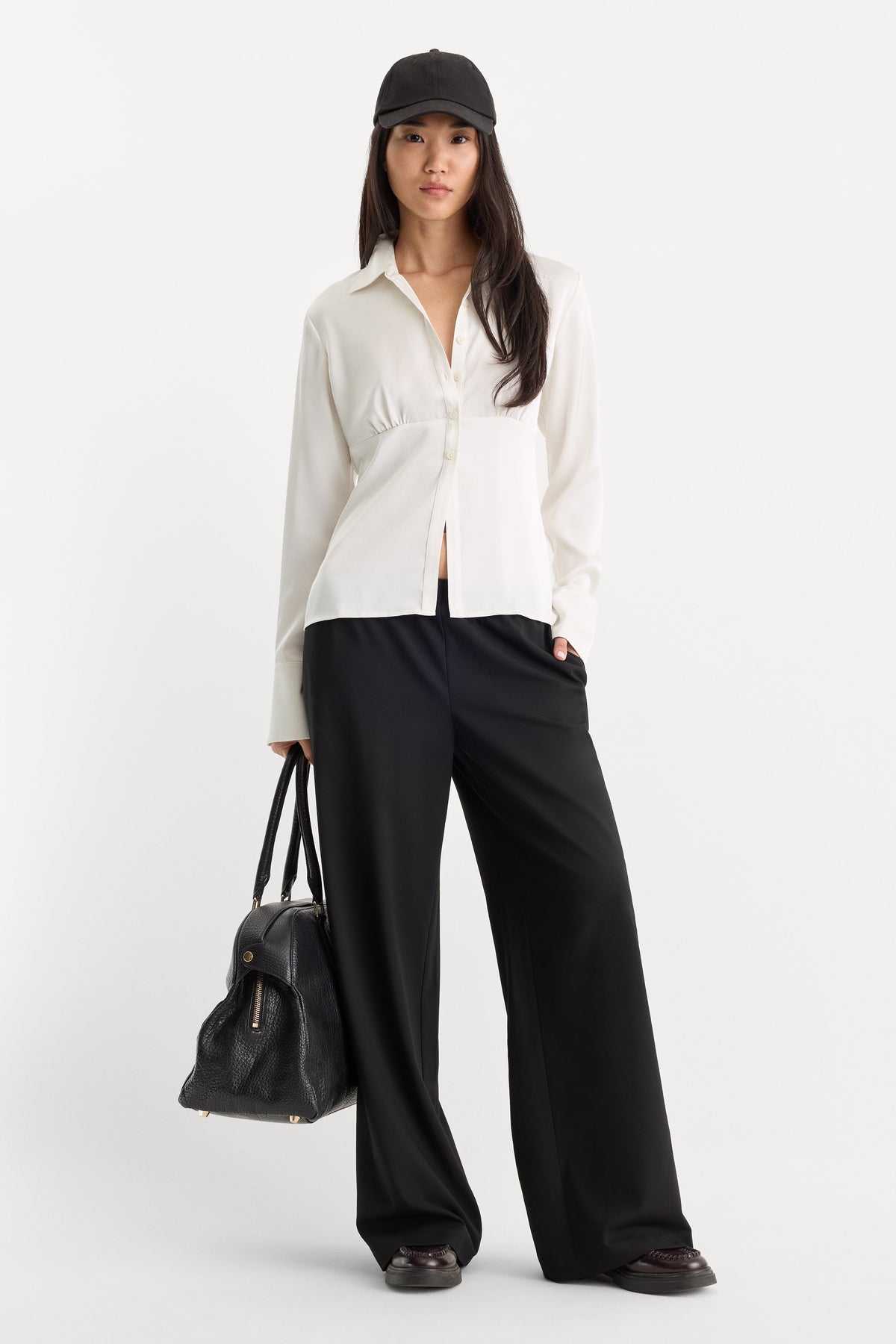Premium THE SATIN FEMME SHIRT CHALK
