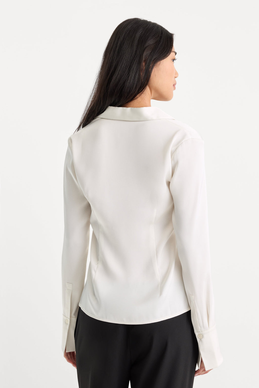 Premium THE SATIN FEMME SHIRT CHALK