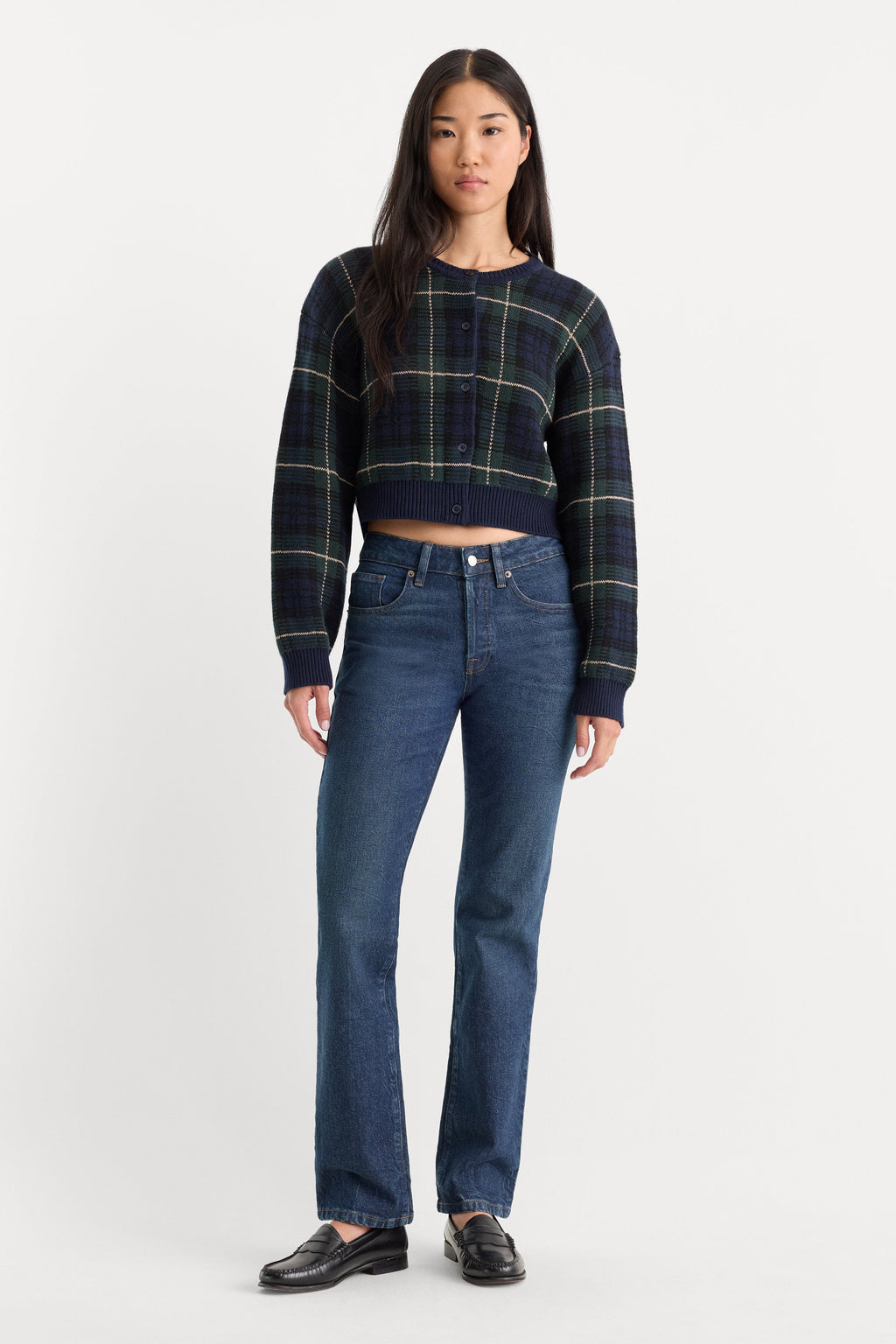 Premium THE JACQUARD CARDIGAN FOREST PLAID