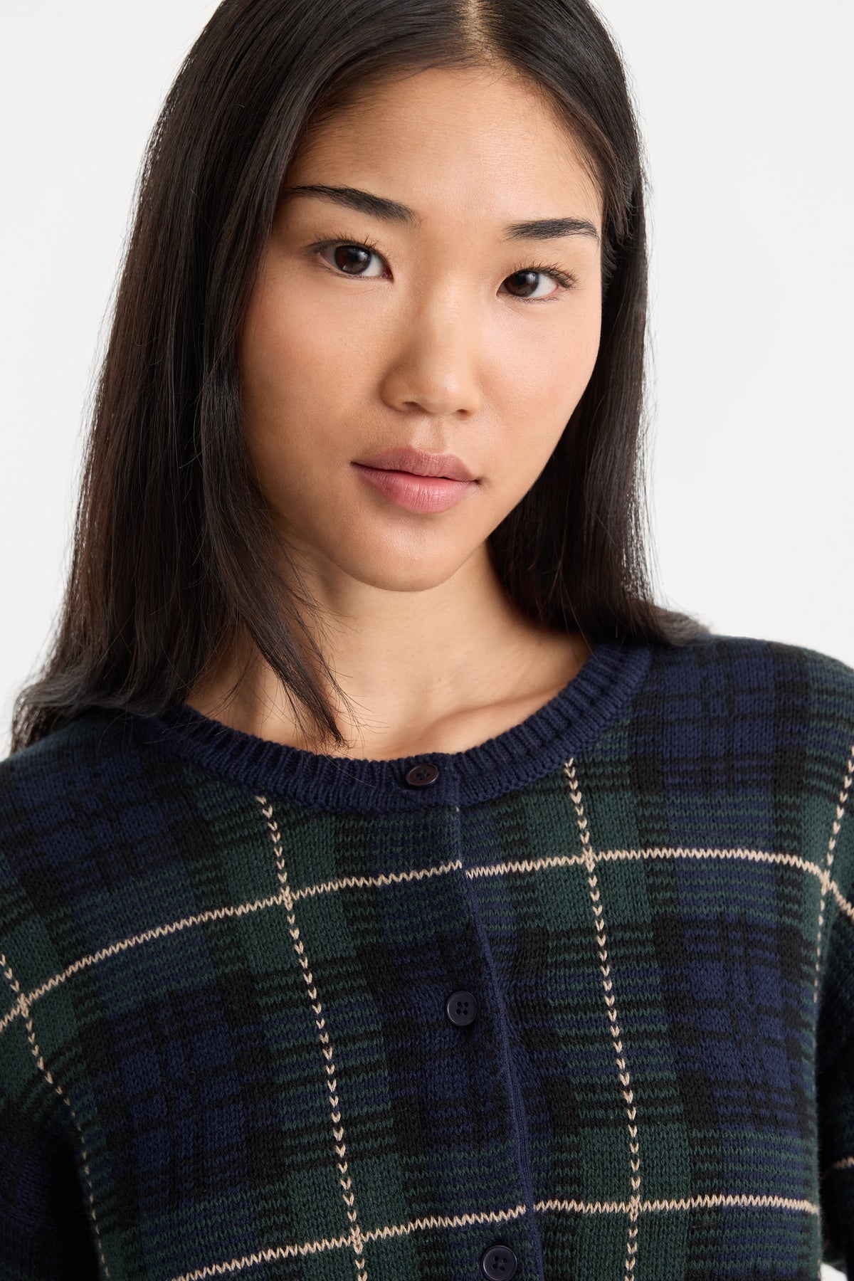Premium THE JACQUARD CARDIGAN FOREST PLAID