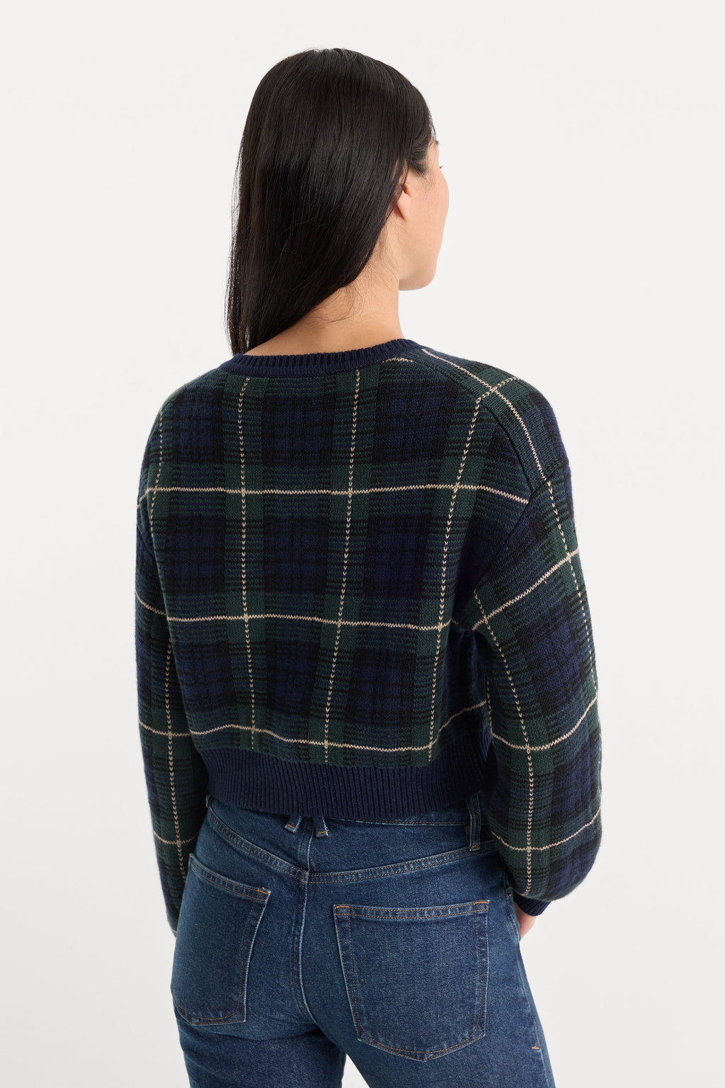 Premium THE JACQUARD CARDIGAN FOREST PLAID