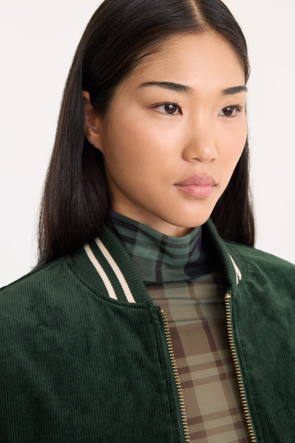 Premium THE CORD VARSITY JACKET FOREST GREEN