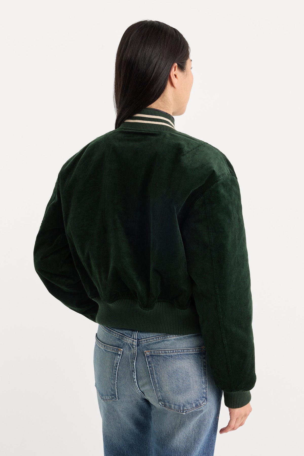 Premium THE CORD VARSITY JACKET FOREST GREEN