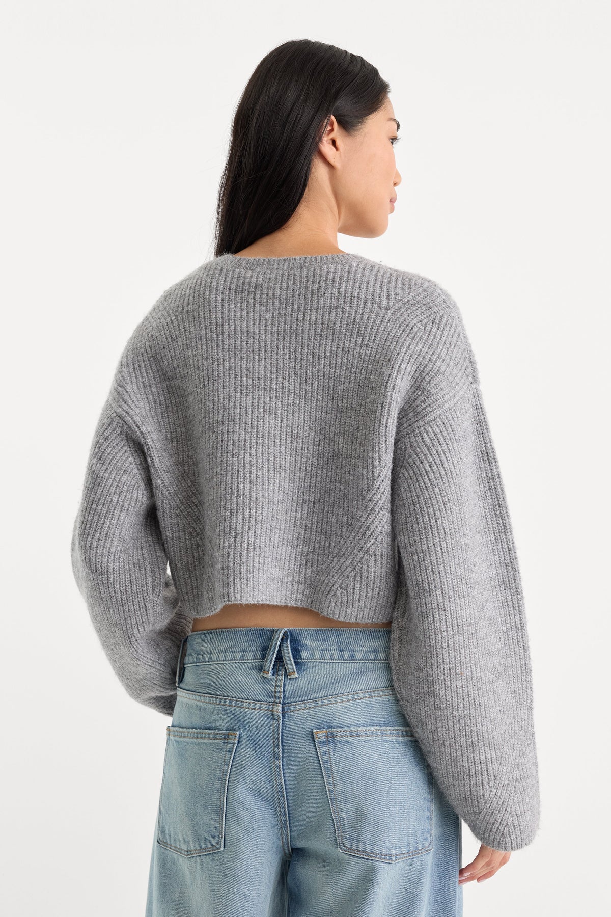 Premium THE CHUNKY KNIT CARDIGAN HEATHER GREY